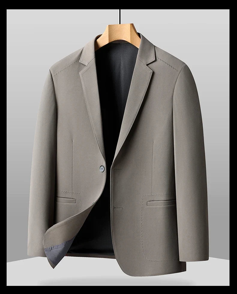 Blazer Outdoor Men's Casual, Fashionable, Trendy, Sporty Solid Color, Slimming British Style Business Gentleman Wedding Blazer