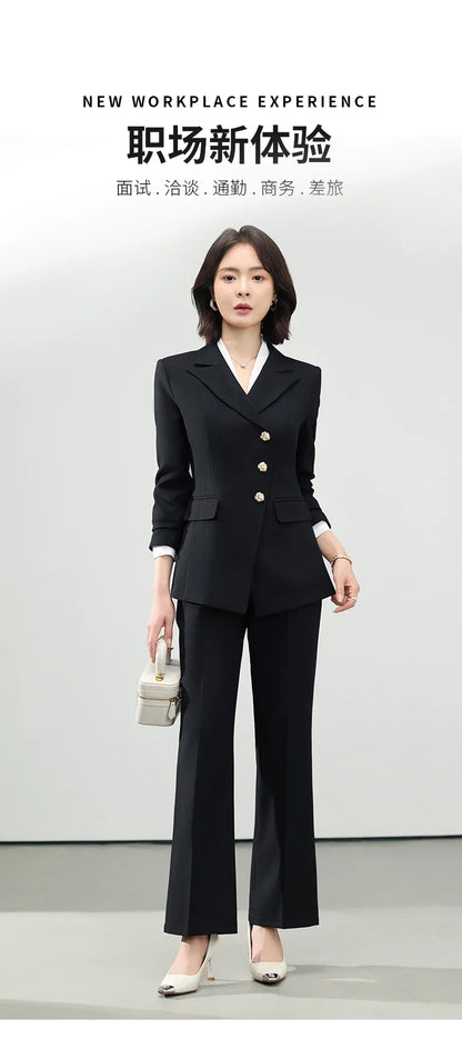 Fashionable professional women's wear, exquisite elegant two-piece suit jacket + pants, new style for autumn/winter 2025