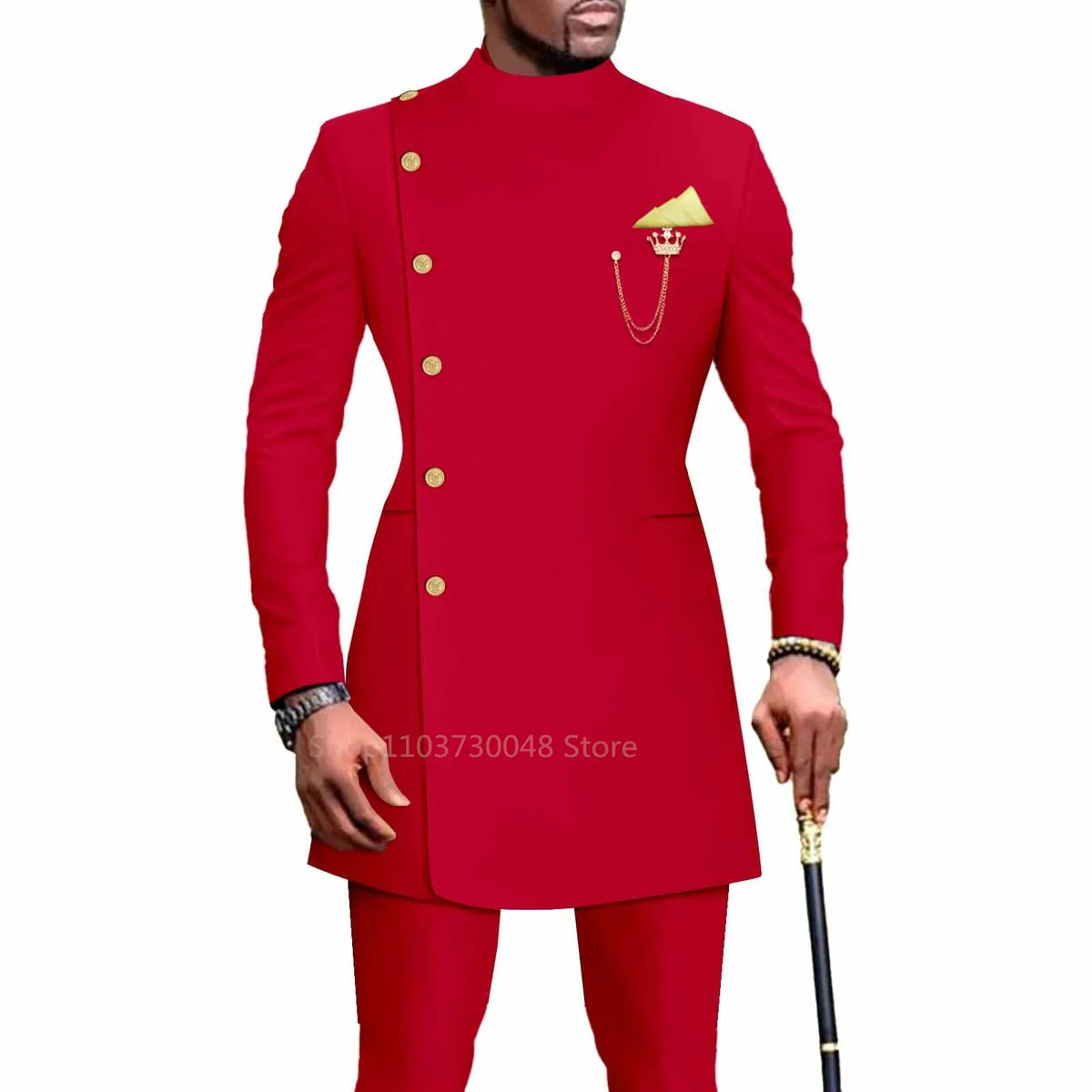 Tenues Homme avec Vêtements Africains Costume de Mariage Homme Blazer et Pantalon 2 Pièces Coupe Slim à Boutonnage Simple pour Dîner et Bal de Promo