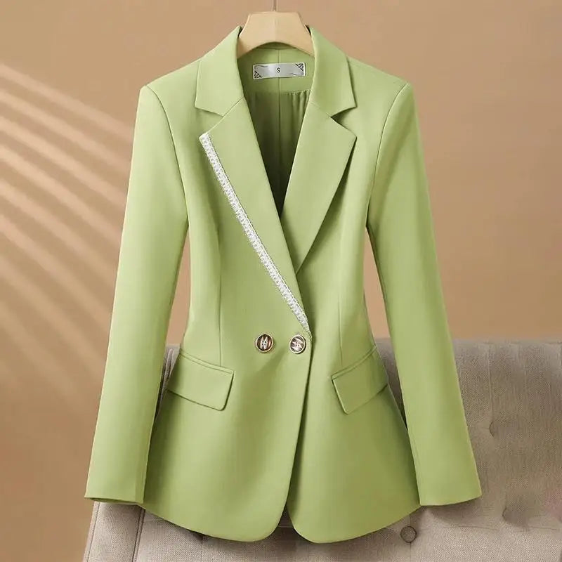 Spring 2025 Fashion Outerwears Blazer Mujer Woman New In Coats Casaco Feminino Double Breasted Office Lady Blazers Jackets Tops