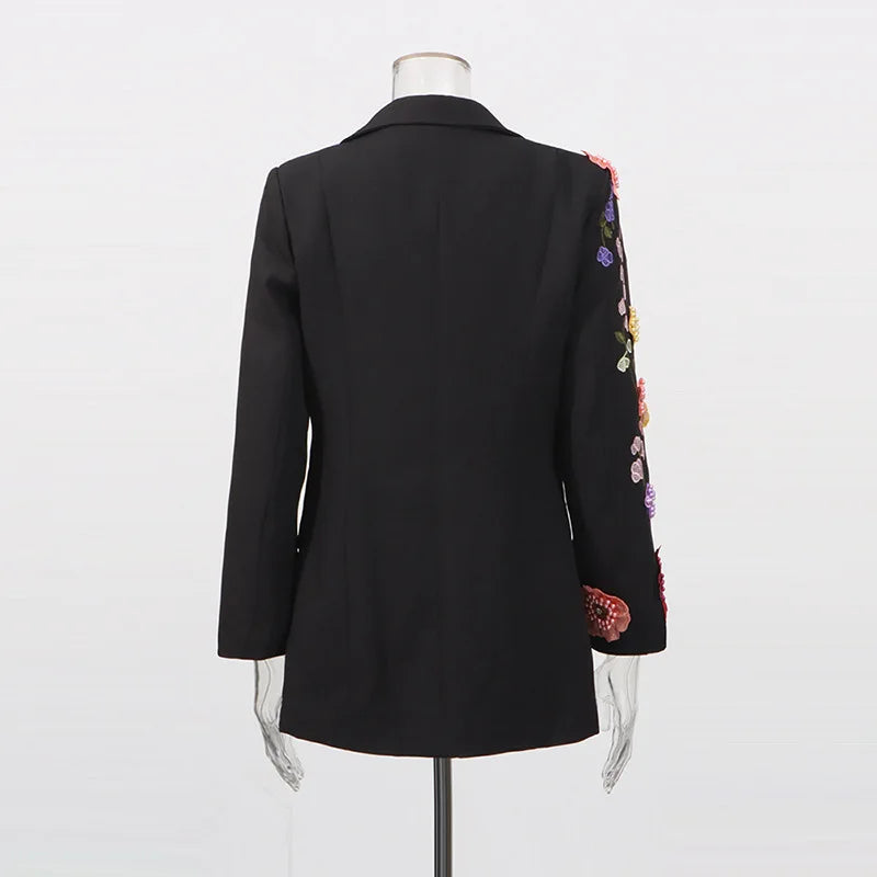 2026 Spring Autumn New Women Blazer High-End Embroidery Flower Beaded Studded Diamonds Luxury Elegant Chic Ins Coat HK17758