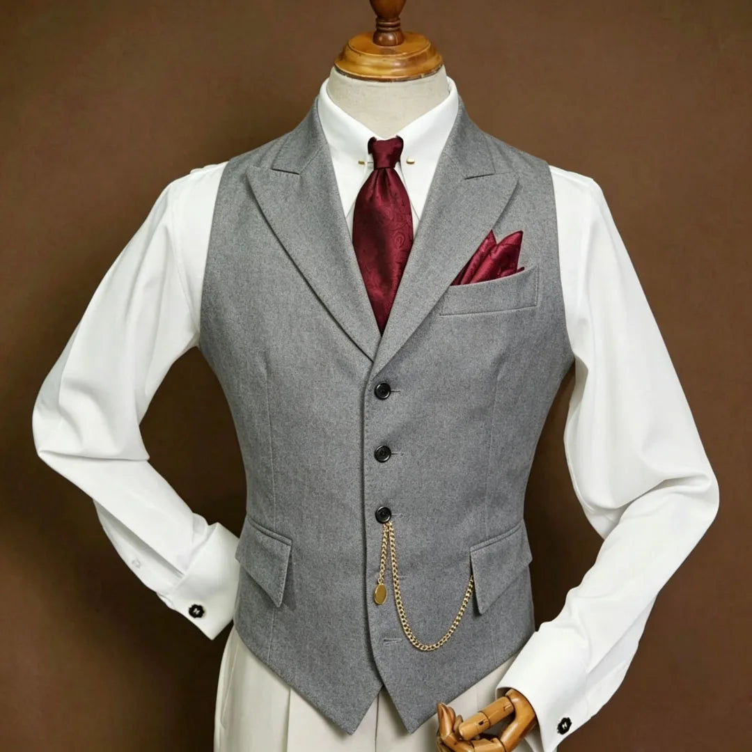 Men's Vest Single Breasted Lapel Waistcoat for Wedding, Business & Formal Occasions