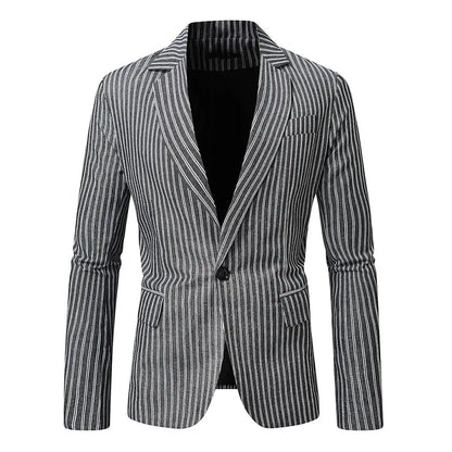 Striped Blazer Jacket Man Suits Luxury Sacos Hombres Elegantes 2025 Coats Men Casual Single Button Social Business Blazers Coats