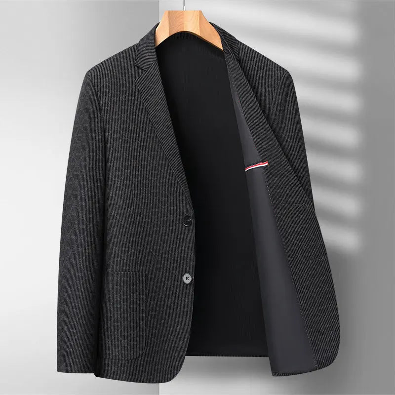 2026 New Men's Pinstripe Blazer High Quality Business Casual Slim Fit Suit Jacket For Work & Daily Wear