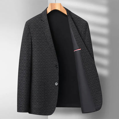 2026 New Men's Pinstripe Blazer High Quality Business Casual Slim Fit Suit Jacket For Work & Daily Wear