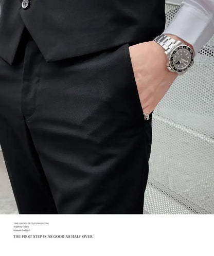 Men's 3-Piece Suit Slim Fit Blazer Vest Pants Set Business Formal Wedding