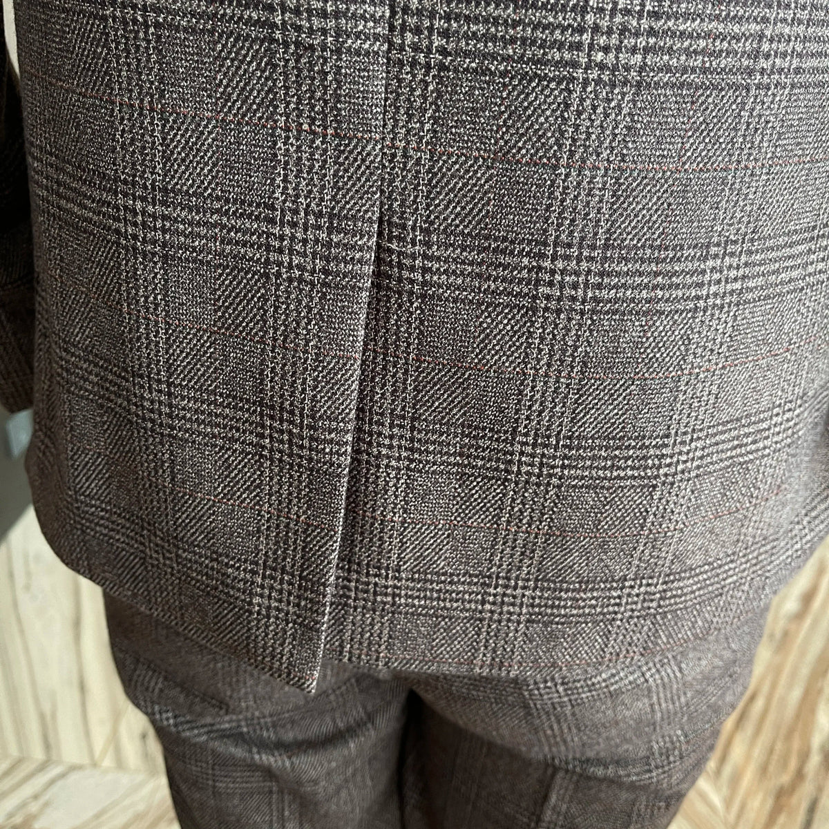 Ensemble costume trois pièces à carreaux modifié de haute qualité de style coréen britannique pour hommes - Gilet et pantalon de costume décontracté élégant