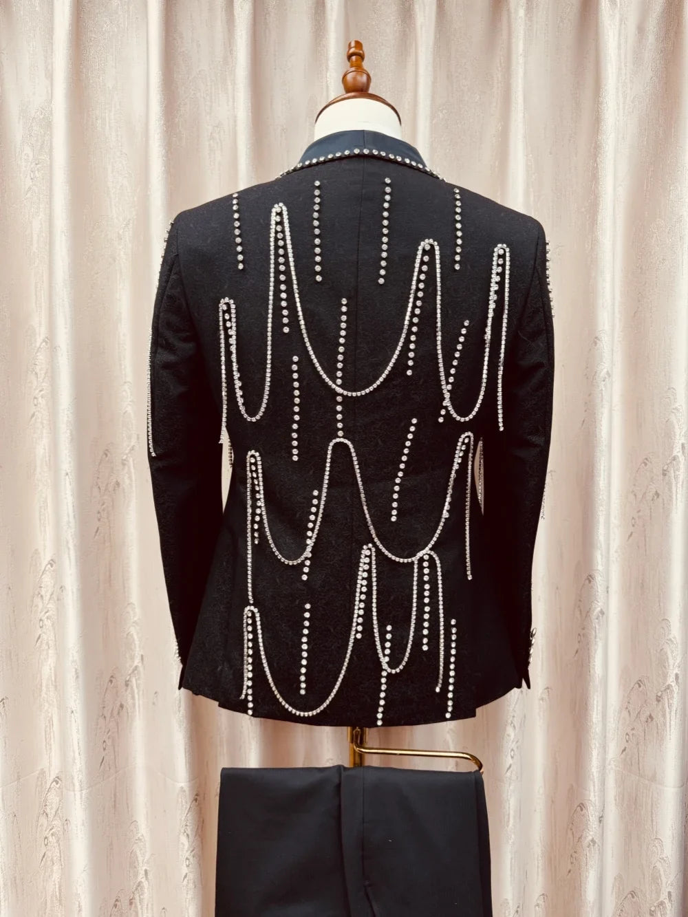 New Arrival Luxury Men's Suits 3 Pieces Wedding Groom Sets Handsome Jacquard Suit Set Banquet Party Wear High Quality Tuxedo