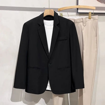 Men 2026 Korean Style Loose Blazer Spring Autumn Versatile Casual Suit Jacket Trendy Handsome Outerwear