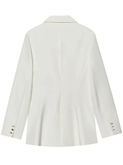 Women Asymmetric Buckle Blazer Elegant Wrap Suit Jacket Slim Waist Tailored Office Lady Workwear Fashion Blazer Coat
