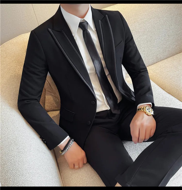 Brand Suit Jacket Men Slim Fit Wedding Groom Dress Jackets Men's Business Casual Blazers Dress Code for Banquet Party Hosts 2025