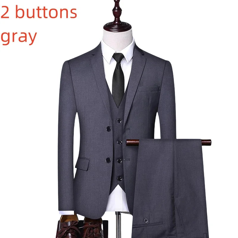 Men's Slim Fit Suit – Smart Casual Single Breasted Office & Wedding Suit