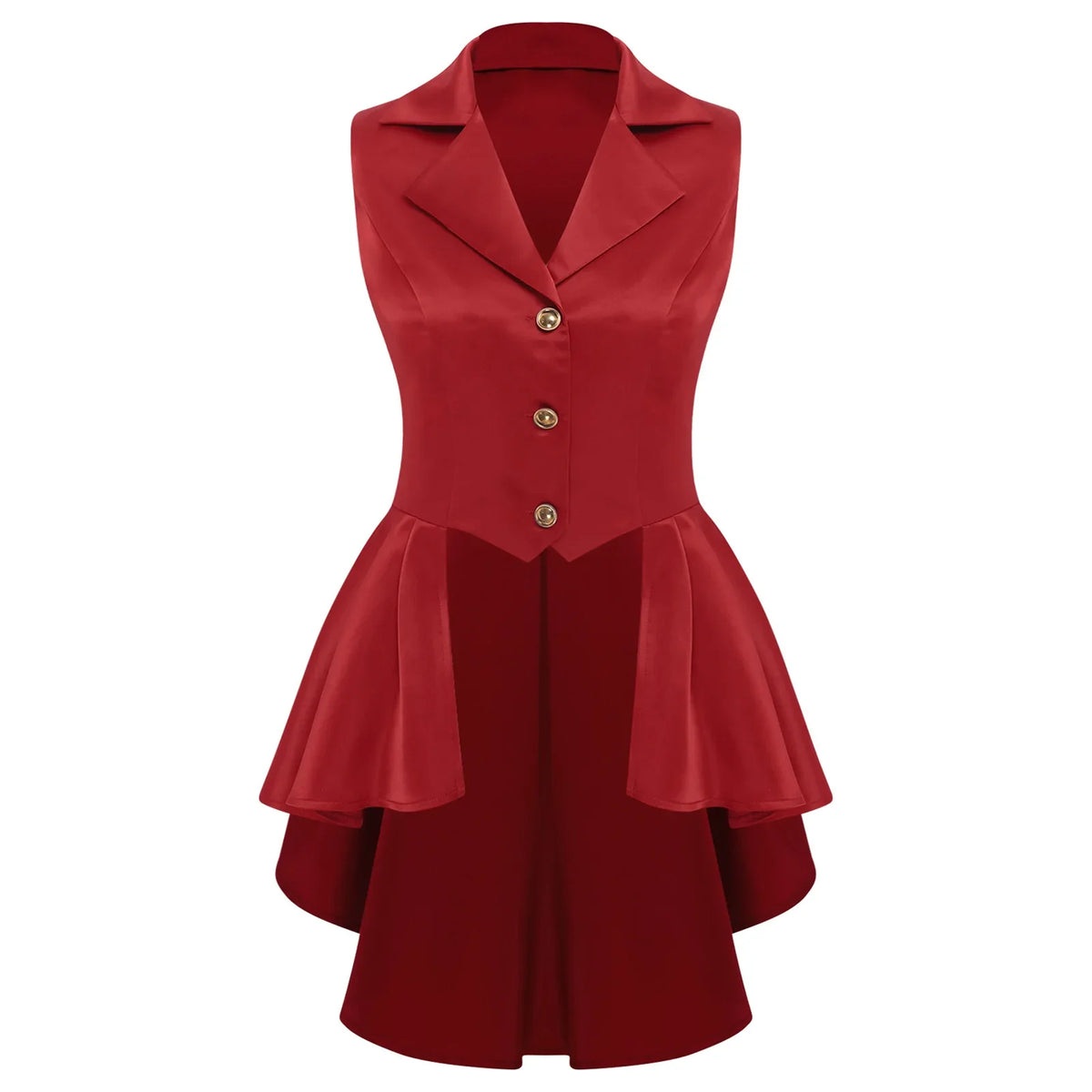Women Sleeveless Vests Steampunk Victorian Costumes Waistcoat Jacket Top Turn-Down Collar Tuxedo Tank Top Cosplay Gothic Outfit