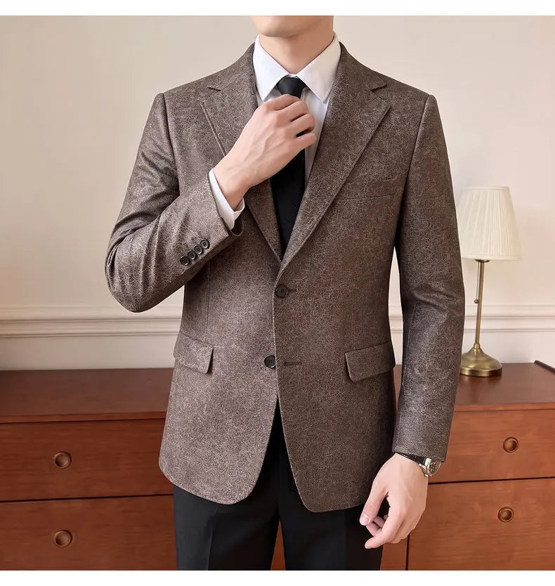 Men's Smart Casual Blazer Single Breasted Slim Fit Full Sleeve Business Formal Jacket