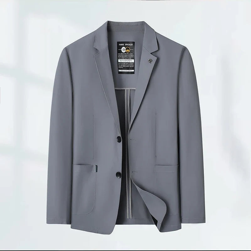 Men's Summer Thin Casual Blazer Solid Color Sun Protection Single Suit Jacket Lightweight Breathable Outerwear
