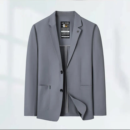 Men's Summer Thin Casual Blazer Solid Color Sun Protection Single Suit Jacket Lightweight Breathable Outerwear