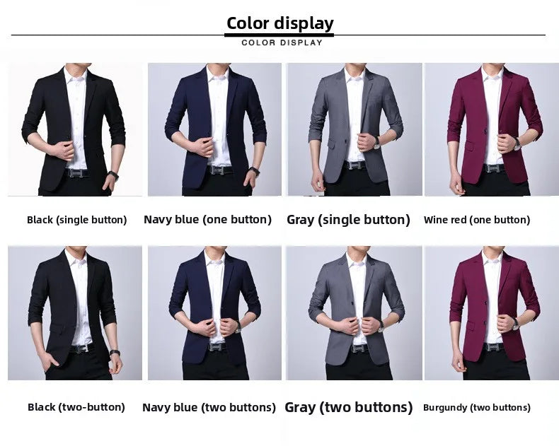 Blazer Men's Fashion Premium Business Outdoor Self-cultivation Gentleman English Style Solid Color Casual Hosts Weddings Blazer