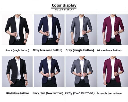 Blazer Men's Fashion Premium Business Outdoor Self-cultivation Gentleman English Style Solid Color Casual Hosts Weddings Blazer