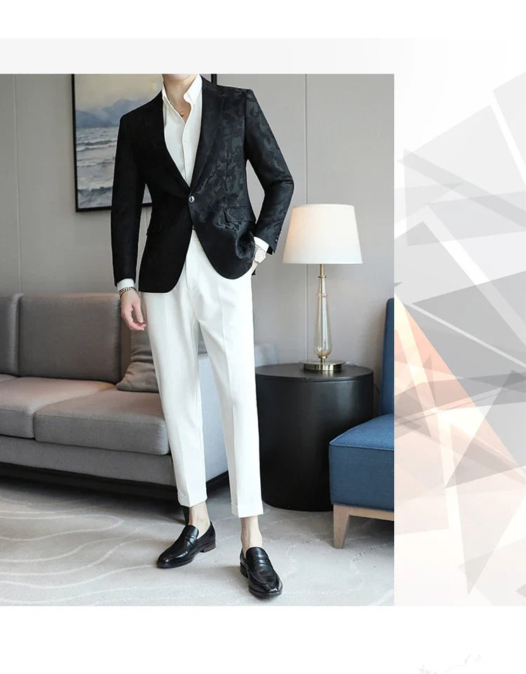 Men's Casual Suit Top - 2025 Spring S-5XL High-Quality Fashion Handsome Trend Business Boutique Wedding Dance West Coat