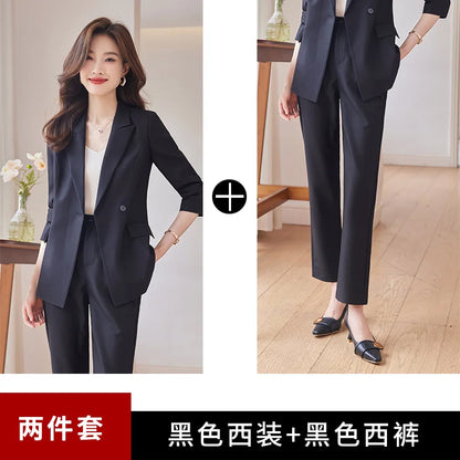 Professional Long-Sleeved Trouser Suits for Women, Fashionable Trousers, High Quality, Show, Elegant, New, Autumn and Winter
