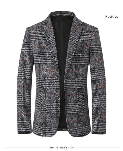 Classic Men's Suit Jacket England Plaid Blazers High Quality Business Causal Suit For Men Clothing Conjuntos De Blazer
