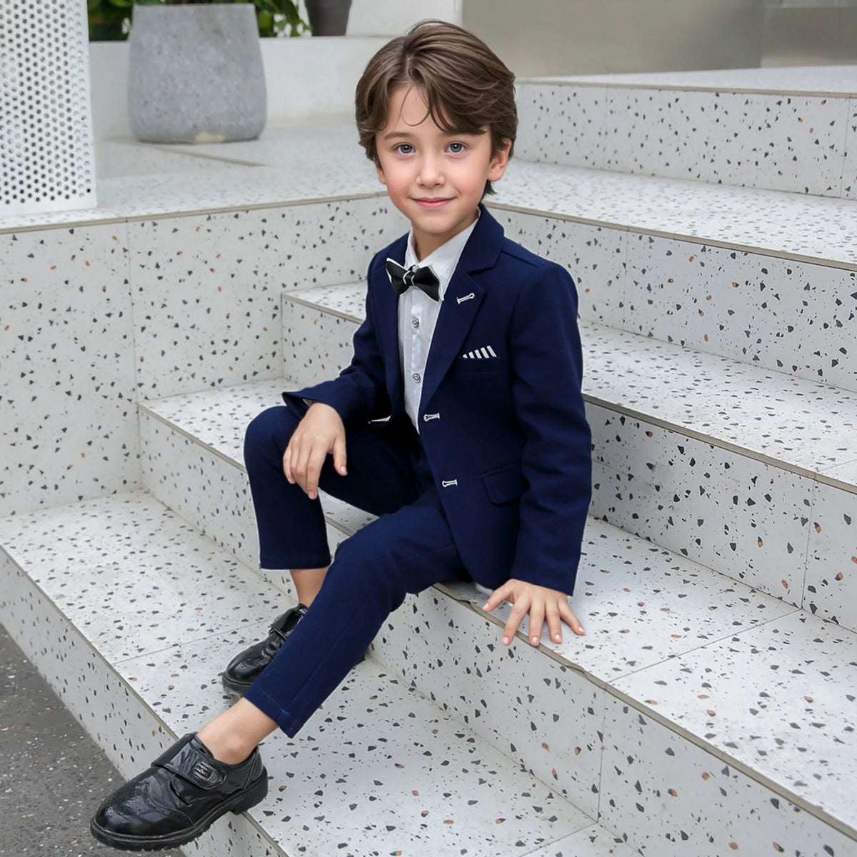 1-11Years Kids Formal Wedding Birthday Prom Outfit Suit With Jacket Pants Children's Piano Speech Performance Costume