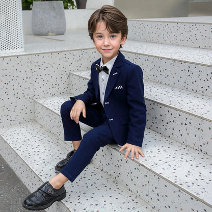 1-11Years Kids Formal Wedding Birthday Prom Outfit Suit With Jacket Pants Children's Piano Speech Performance Costume
