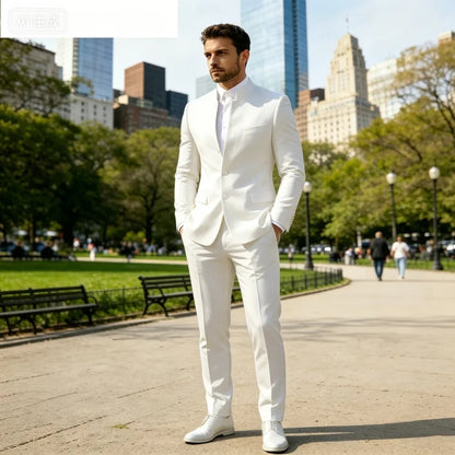 Men's Solid Color Business Terno Casual Workwear British Style Wedding Suit Performance Casual Male Suits Fashion