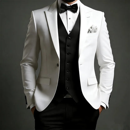 Men's 3-Piece Slim Fit Formal Suit for Weddings, Office & Events – Jacket, Vest & Pants