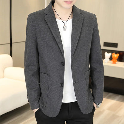 Blazer Men Business Gentleman Leisure Korean Wedding Fashion Trend, Slimming, Versatile, High-end Casual, High-end Woolen Blazer