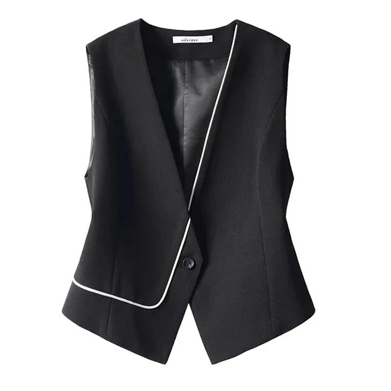 Black Office Suit Vest Jacket Women Clothing 2026 New Korean Sleeveless Jacket Coat Casual Waistcoat Feminine Waistcoat Tops