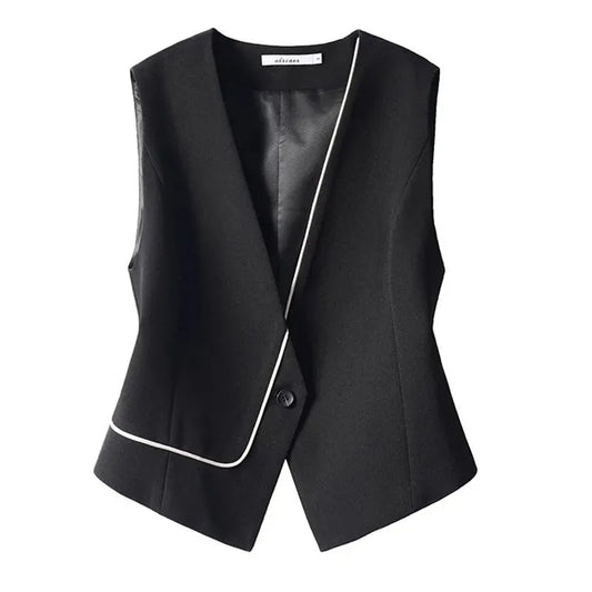 Black Office Suit Vest Jacket Women Clothing 2026 New Korean Sleeveless Jacket Coat Casual Waistcoat Feminine Waistcoat Tops