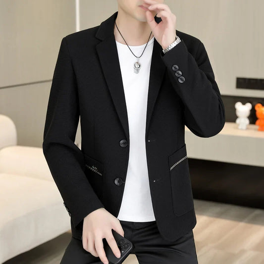 Men's Smart Casual Blazer Single Breasted Jacket for Spring and Autumn