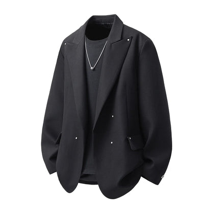 Black Yamamoto Style Blazer Man Luxury Loose Cardigan Jacket 2026 Vintage Chaqueta Para Hombre Elegante Suits Japanese Uniform