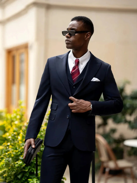 Spring Autumn Daily Office Suit Set 3 Pieces Blazer Vest Pants For Men Fashionable Comfortable Men's Suits Engagement Party Wear