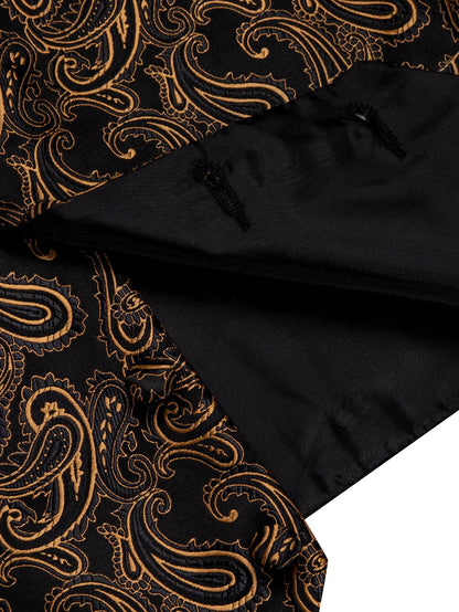 Men's Vest and Tie Set – Paisley Floral Waistcoat with Necktie for Weddings and Business Occasions