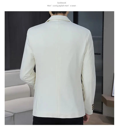 Men's Autumn New Style Slim Fit Pure Color Korean Fashion Administrative Little Suit Jacket Trendy Versatile Top Coat