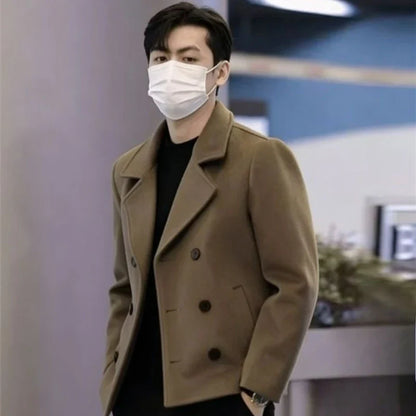 Notched Lapel Wool Blend Jacket 2026 Winter New Thickened Warm Hot-Selling Edgy Casual Light Luxury Blazer Student Wear