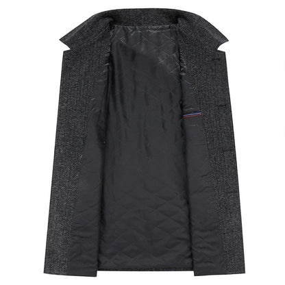 Mens Designer Knitted Wool Stretch Coat Casual Business Handsome Overcoat High Quality Fashion 2024