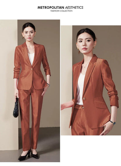 Fashionable ladies' clothing, high quality two-piece pants + blazer. 2025 Autumn and Winter New Models