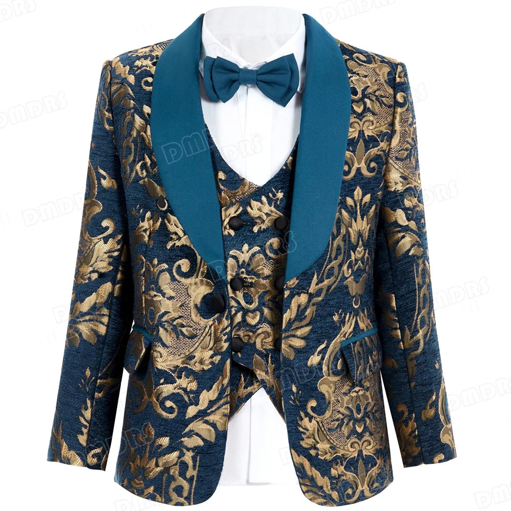 Boys Suit Set 4 Piece Slim Fit Formal Tuxedo for Weddings Ages 3–14