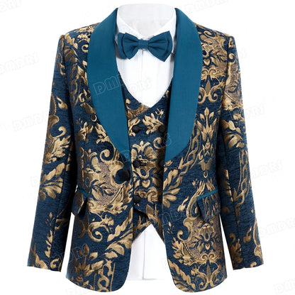 Boys Suit Set 4 Piece Slim Fit Formal Tuxedo for Weddings Ages 3–14