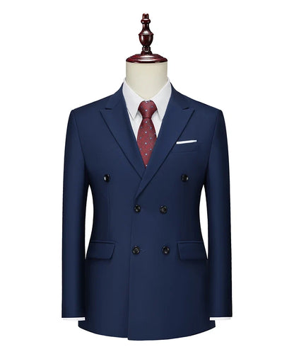 Men's Double Breasted Blazer – Slim Fit Suit Jacket for Wedding, Prom & Business