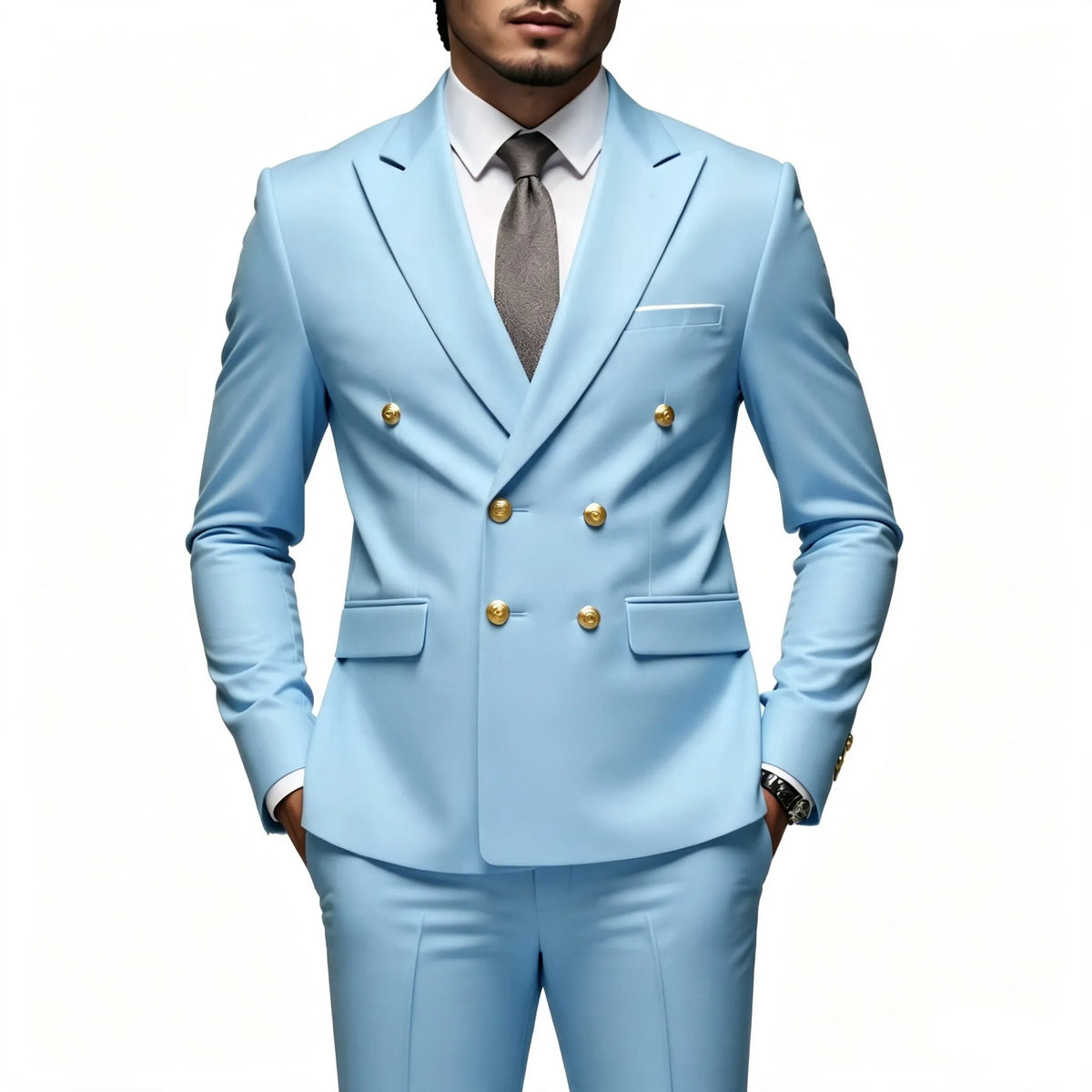 Costume 2 pièces ajusté pour homme, veste de costume et pantalon assorti, pour tenue de cérémonie, d'affaires ou de mariage