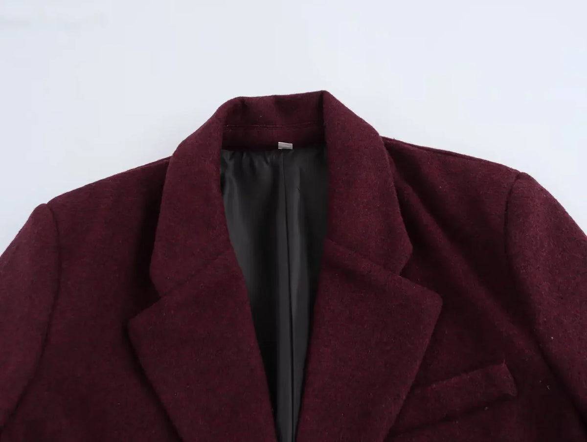 Women's Fashion Versatile Lapel Single Breasted Blazer With Shoulder Pads Female High Street Casual Long Sleeve Jacket Mujer