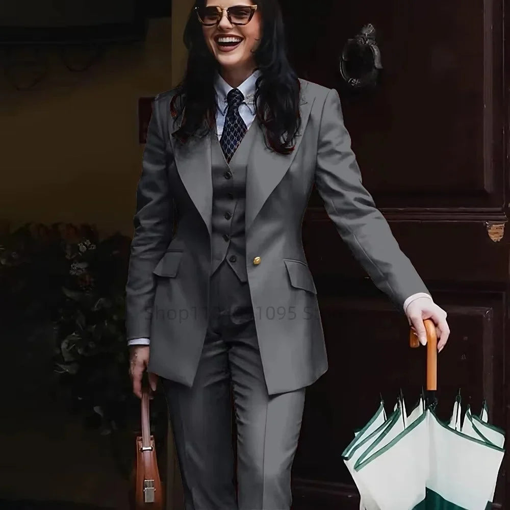 Spring/Autumn New Style Professional Beauty Salon Manager Workwear Women's 3 Piece Long Pants Suit Elegant High End Uniform