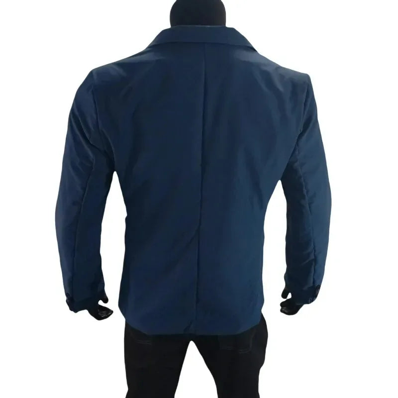 KIDWHXR Men Suit Coat Simple Solid Long Sleeve Male Blazer Turn Down Collar Casual Comfortable Business Casual Man Outerwear