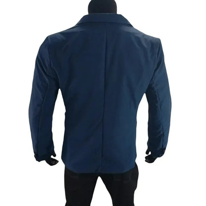 KIDWHXR Men Suit Coat Simple Solid Long Sleeve Male Blazer Turn Down Collar Casual Comfortable Business Casual Man Outerwear