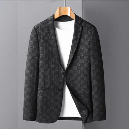 Blazer's New Men's Fashionable Business Wedding Banquet Casual Hosting Dress Showcases A High-end Middle-aged Gentleman Blazer
