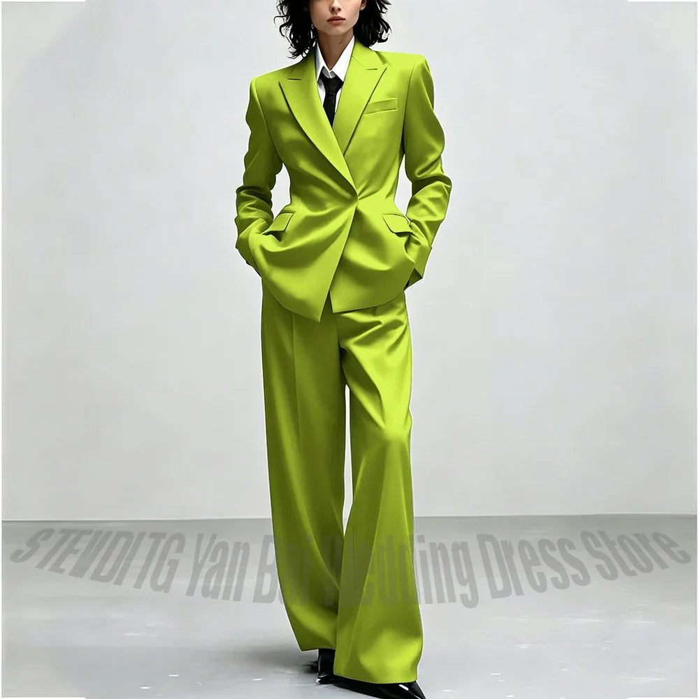 Casual Women Suit Trendy Solid Black Long Sleeve Lapel Straight Fashion Jacket Pants All-Match Shopping Street Style Daily Wear